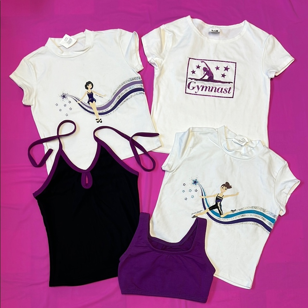 Lot of 5: Gymnastics & Dance Girls M Tops ‘N’ Tees